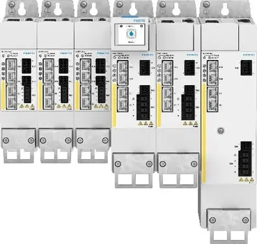 A collection of CMMT-AS drives, ranging in size from 350 W to 12 kW. A collection of CMMT-AS drives, ranging in size from 350 W to 12 kW.
